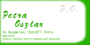 petra oszlar business card